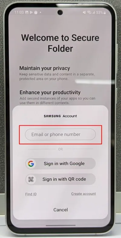 تنظیمات Secure Folder در گوشی های سامسونگ