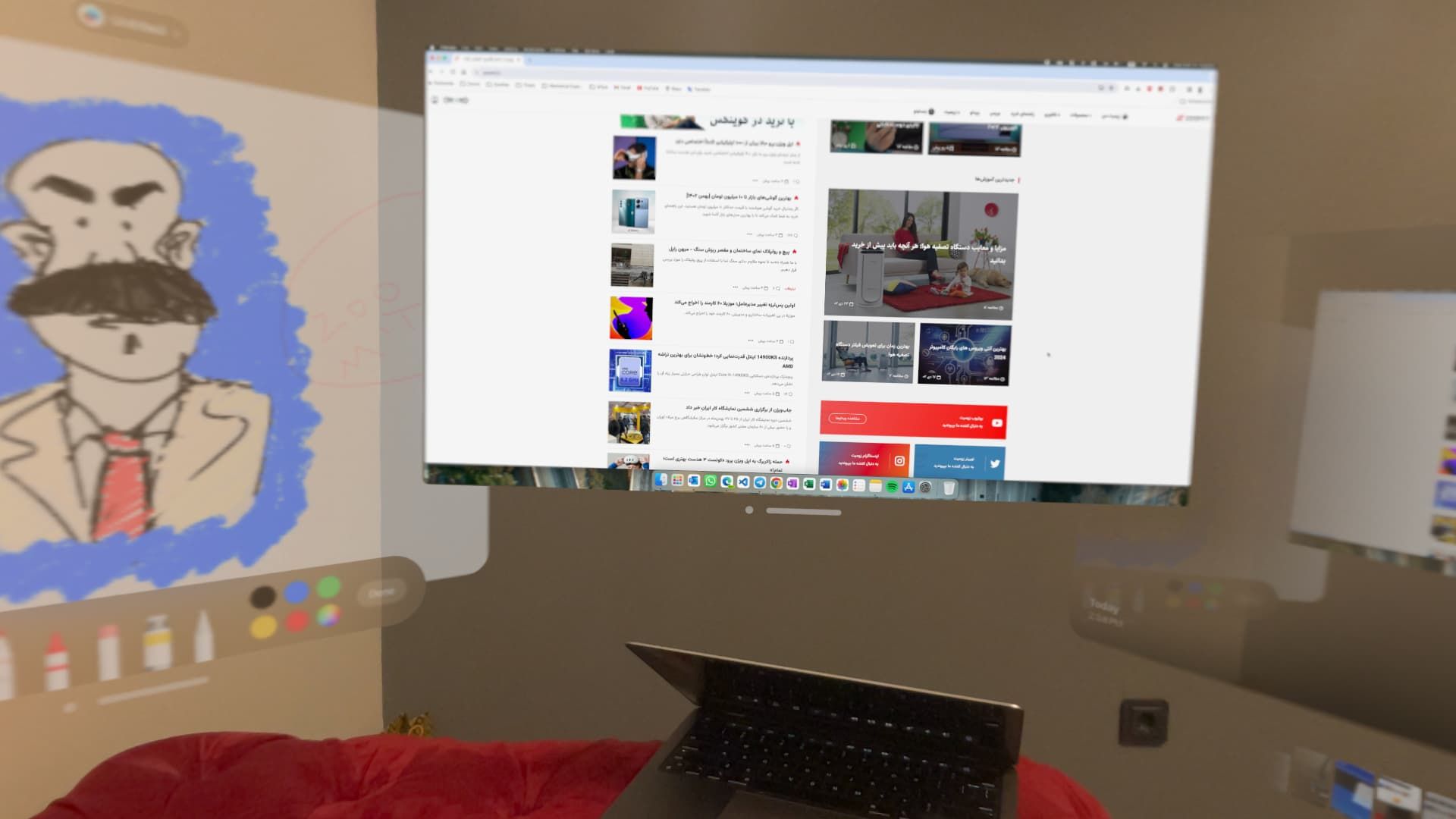 نمایش محیط مک در اپل ویژن پرو