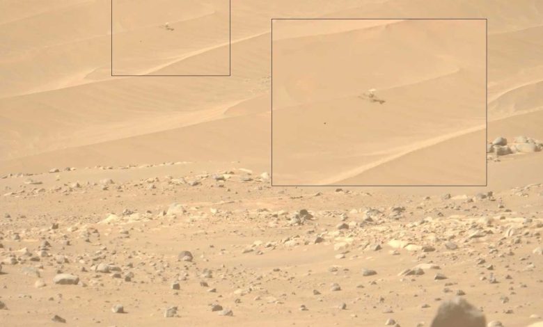 آخرین عکس پرسویرنس از آرامگاه ابدی هلی‌کوپتر مریخی اینجنیوتی