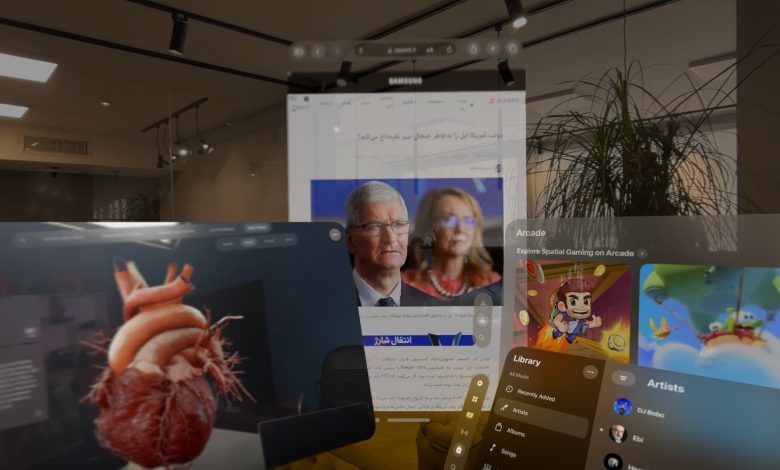 باز کردن چندین ویندوز در اپل ویژن پرو