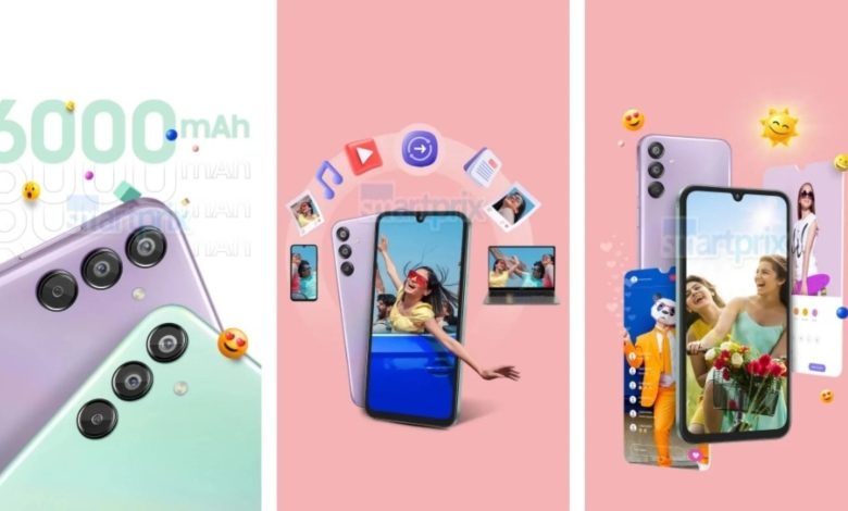 گلکسی F15 5G با رنگ‌های سبز و صورتی