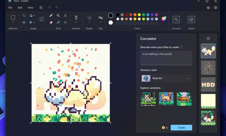 ساخت عکس با هوش مصنوعی در مایکروسافت پینت / Microsoft Paint