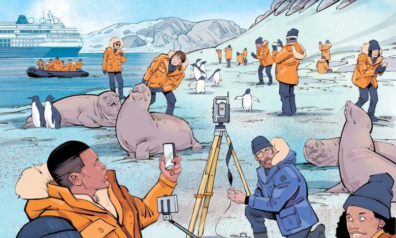 انزوای دیرینه جنوبگان چطور به لطف استارلینک به آخر رسید؟ 1 تصویرسازی از پژوهشگران در جنوبگان درحال انجام کارهای مختلف