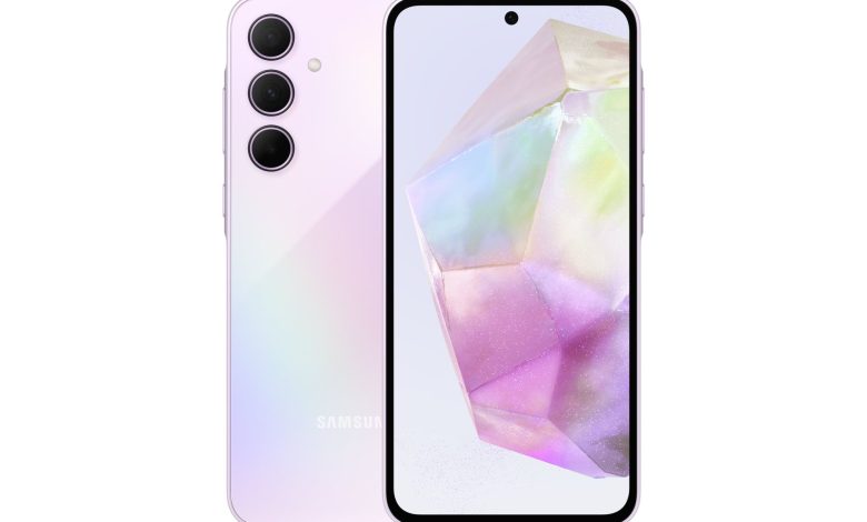 پنل جلو و پشت گوشی موبایل گلکسی A35 سامسونگ بنفش روشن / Samsung Galaxy A35