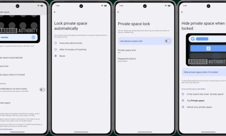 ویژگی‌های جدید قابلیت Private Space اندروید