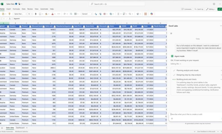 مایکروسافت از ایجنت هوش مصنوعی برای تشکیل اکسل و ورد رونمایی کرد_مستطیل زرد 1 Agent Mode